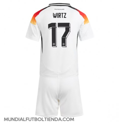 Camiseta Alemania Florian Wirtz #17 Primera Equipación Replica Eurocopa 2024 para niños mangas cortas (+ Pantalones cortos)